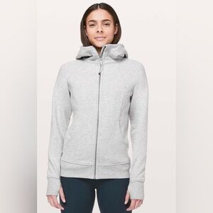 Lululemon ultra heathered core ultra light grey Hooded full Zip-Up Scuba Hoodie